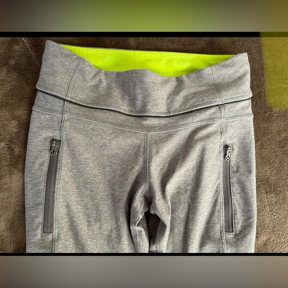 LULULEMON PASSION CROP CROPS II HEATHERED SLATE HSL LUXTREME 17” W6E01S SZ 4 - Picture 11 of 11